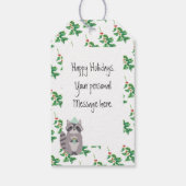 Racoon met hot Drink Cadeaulabel (Achterkant)