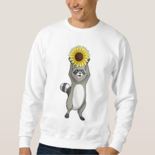 Racoon met zonnebloem trui
