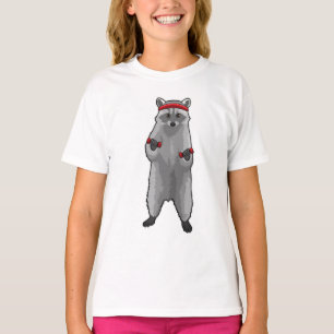 Racoon op fitness met paraplu t-shirt