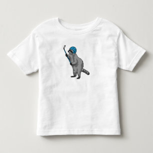 Racoon op IJshockey met ijshockeystick Kinder Shirts