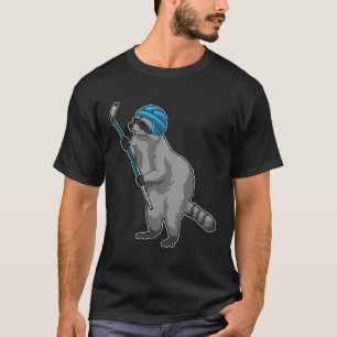 Racoon op IJshockey met ijshockeystick T-shirt