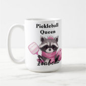 Racoon Pink Pickleball Queen Mug (Gauche)