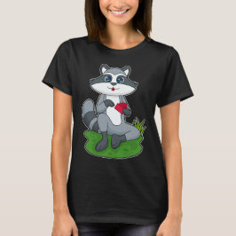 Racoon Poker-kaarten T-shirt