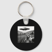 Racoon Selfie With Alien Ufo Funny Racoon Alien Bi Sleutelhanger (Voorkant)