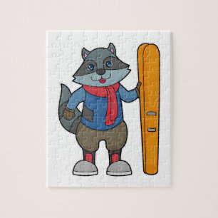 Racoon Skier Ski Legpuzzel