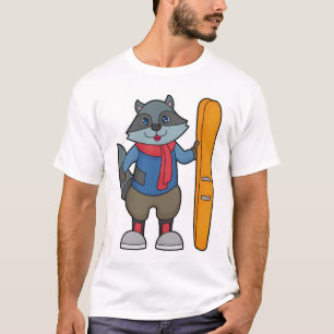 Racoon Skier Ski T-shirt