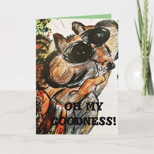 Racoon verjaardagsverjaardag kind kaart (Voorkant)