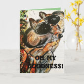 Racoon verjaardagsverjaardag kind kaart (Gele Bloem)