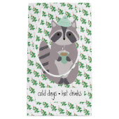 Racoon With A Hot Drink Klein Cadeauzakje (Voorkant)
