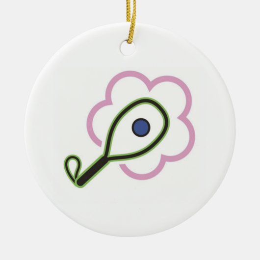 Racquetball Girl Keramisch Ornament (Voorkant)