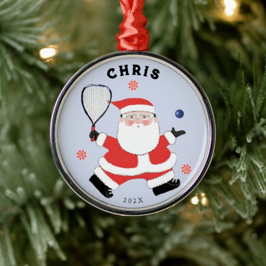 Racquetball Holiday Keepomwille Gift Metalen Ornament (Boom)