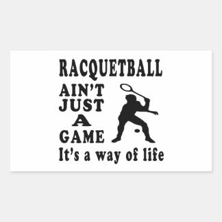 Racquetball is niet alleen een spel, het is een ma rechthoekige sticker
