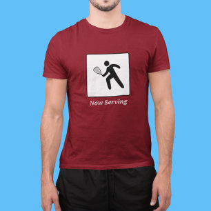 Racquetball Player Pedestrian Street Sign and Text T-shirt