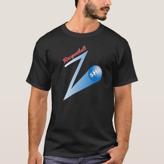Racquetball 'Z' heet donker T-shirt (Voorkant)