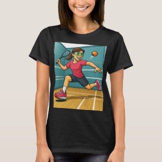 Racquetballvrouw T-shirt