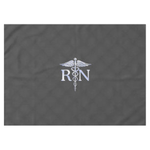 Racy Registered Nurse RN Silver Caduceus Snakes Tafelkleed