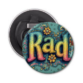 RAD 70s Groovy Psychedelic Aesthetic Button Flesopener (Voorkant)