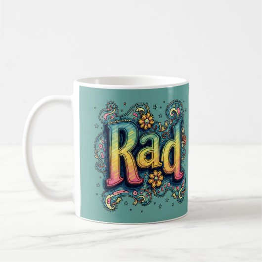 RAD 70s Groovy Psychedelic Aesthetic Koffiemok (Links)