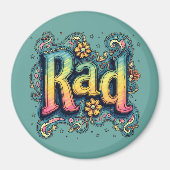 RAD 70s Groovy Psychedelic Aesthetic Magneet (Voorkant)