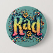 RAD 70s Groovy Psychedelic Aesthetic Ronde Button 7,6 Cm (Voorkant)