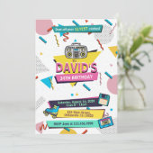 Rad 90s Memphis Syle Anniversaire Fête Invitation (Debout devant)