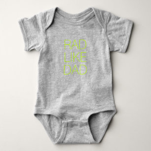 Rad als pap neon groene minimalistische typografie romper