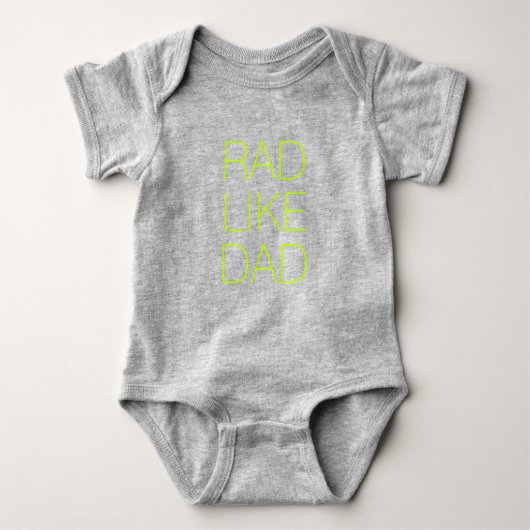 Rad als pap neon groene minimalistische typografie romper (Voorkant)