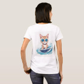 Rad Cat Rides the Waves T-shirt (Achterkant volledig)