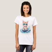 Rad Cat Rides the Waves T-shirt (Voorkant volledig)