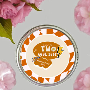 Rad Cool Dude   Jongens retro geruite verjaardag Ronde Sticker