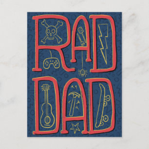 Rad Dad Blue Doodle Vaderdag Briefkaart