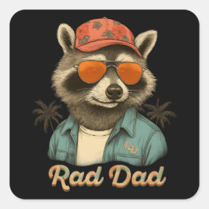 Rad Dad Funny Happy Vaderdag  Vierkante Sticker