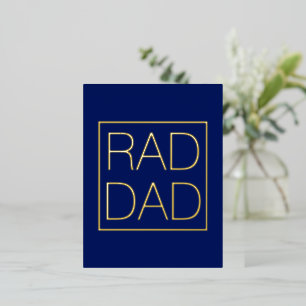 Rad Dad marine blauw typografie vierkant minimalis Folie Feestdagen Briefkaart