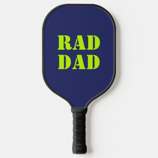 Rad Dad neon green marvy blue modern typografie Pickleball Paddle (Voorkant)