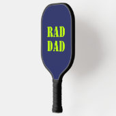 Rad Dad neon green marvy blue modern typografie Pickleball Paddle (Links)