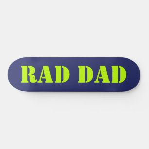 Rad Dad neon green marvy blue modern typografie Skateboard