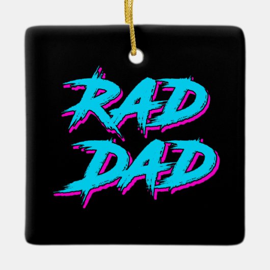 Rad Dad Retro jaren '80 Keramisch Ornament (Voorkant)