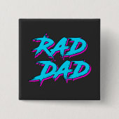 Rad Dad Retro jaren '80 Vierkante Button 5,1 Cm (Voorkant)