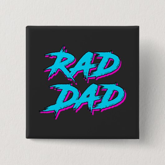Rad Dad Retro jaren '80 Vierkante Button 5,1 Cm (Voorkant)