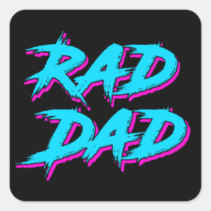 Rad Dad Retro jaren '80 Vierkante Sticker