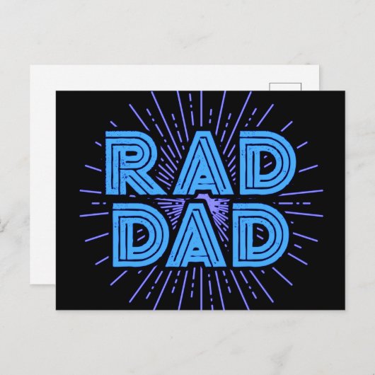 Rad Dad Typografie Design | Vaderdag Briefkaart (Voorkant / Achterkant)