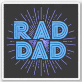 Rad Dad Typografie Design | Vaderdag Sticker (Voorkant)