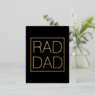 Rad Dad zwart goud typografie vierkant minimalist Folie Feestdagen Briefkaart
