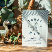 Rad Dinosaurus Drie Rex Jongens Blauw Verjaardag Kaart