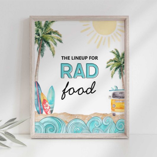 Rad Food Party Sign Poster