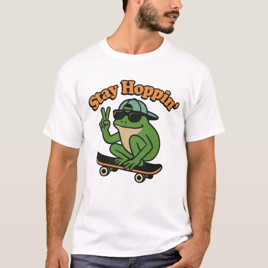 Rad Frog on a Skateboard T-Shirt Chill Vibes Only (Devant)