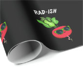 Rad-ish Funny Vegetable Radish Pun Dark BG Cadeaupapier (Rol Hoek)