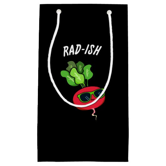Rad-ish Funny Vegetable Radish Pun Dark BG Klein Cadeauzakje (Voorkant)