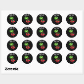 Rad-ish Funny Vegetable Radish Pun Dark BG Ronde Sticker (Vel)