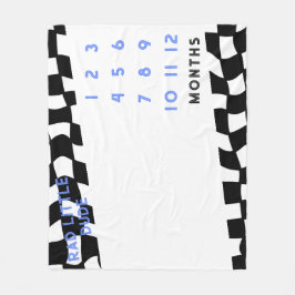 "Rad Little Dude" Check Milestone Fleece Deken